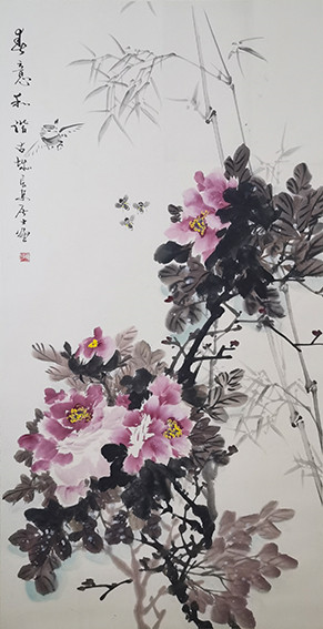 韩琦作品13 四尺整张《春意和谐》